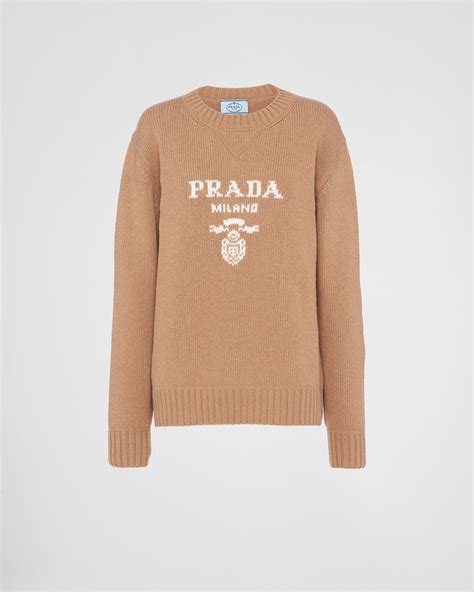 prada art sweatshirt brown|Prada sweatshirt women's.